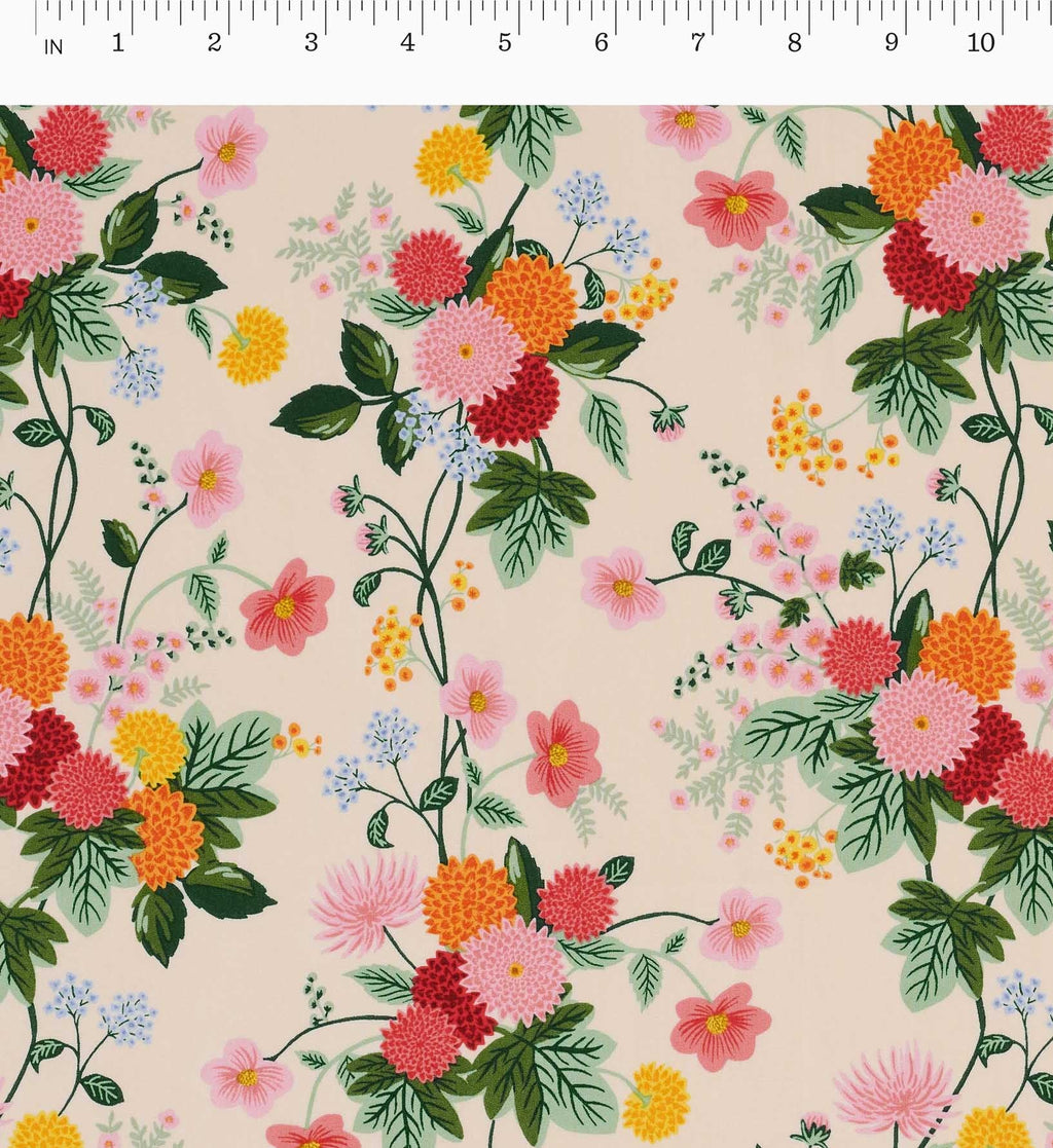 Cloverpaperco™ - Dahlia Cotton Fabric - Blush