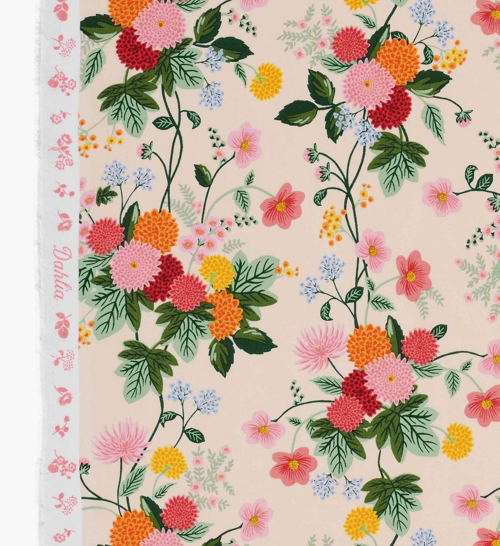 Cloverpaperco™ - Dahlia Cotton Fabric - Blush
