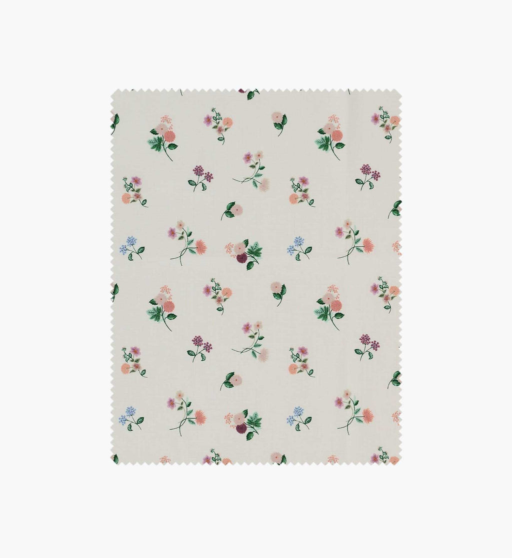 Cloverpaperco™ - Ditsy Dahlia Cotton Fabric - Cream