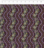 Cloverpaperco™ - Wildwood Vines Cotton Metallic Fabric - Aubergine
