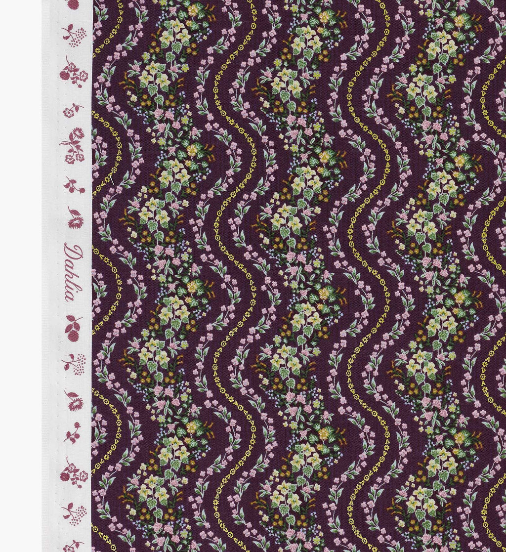 Cloverpaperco™ - Wildwood Vines Cotton Metallic Fabric - Aubergine