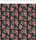 Cloverpaperco™ - Posy Cotton Fabric - Aubergine