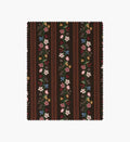 Cloverpaperco™ - Floral Trellis Stripe Cotton Fabric - Cocoa