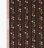 Cloverpaperco™ - Floral Trellis Stripe Cotton Fabric - Cocoa