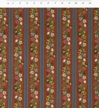 Cloverpaperco™ - Floral Trellis Stripe Cotton Fabric - Clay