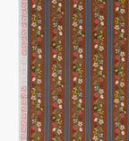 Cloverpaperco™ - Floral Trellis Stripe Cotton Fabric - Clay