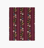 Cloverpaperco™ - Floral Trellis Stripe Cotton Fabric - Burgundy