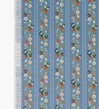 Cloverpaperco™ - Floral Trellis Stripe Cotton Fabric - Slate