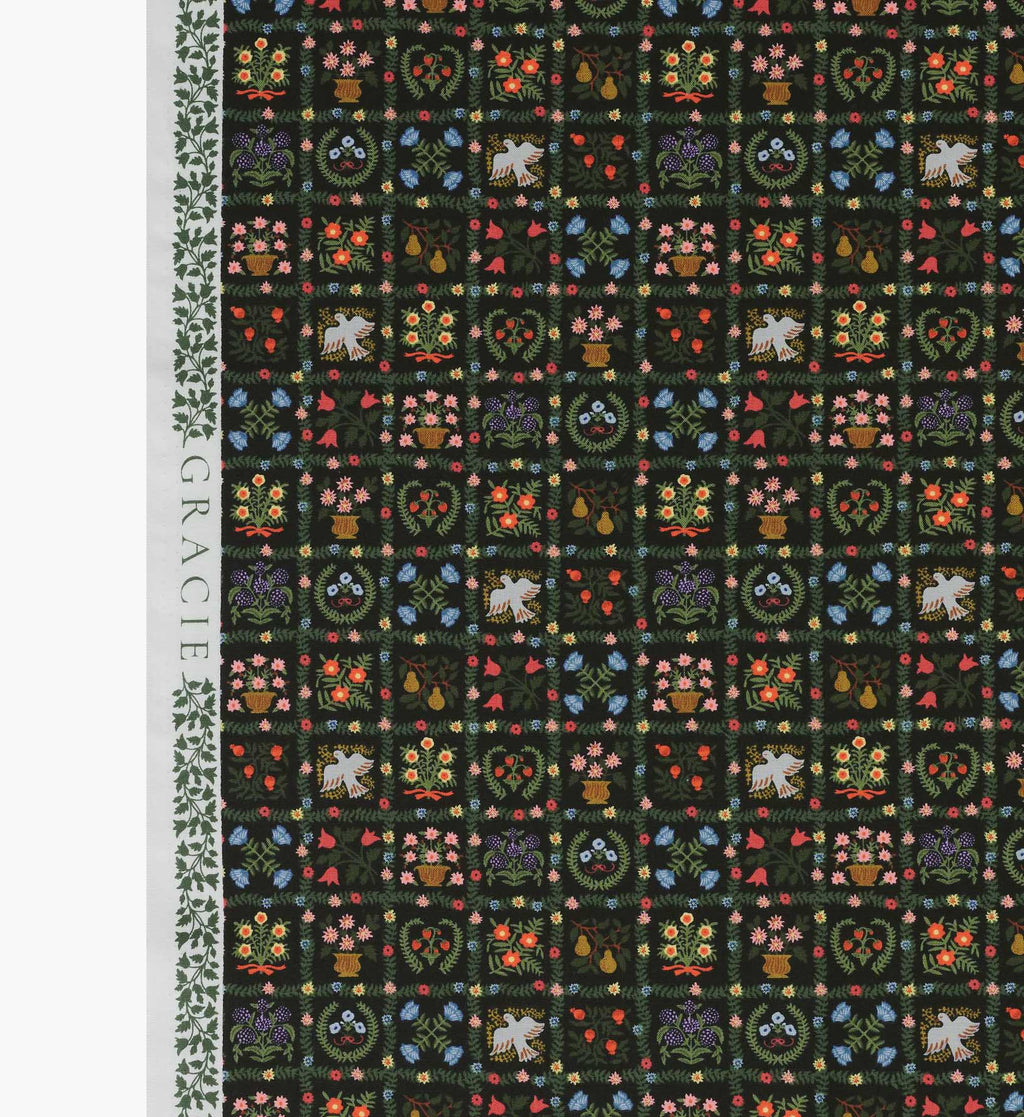 Cloverpaperco™ - Helena Cotton Fabric - Black