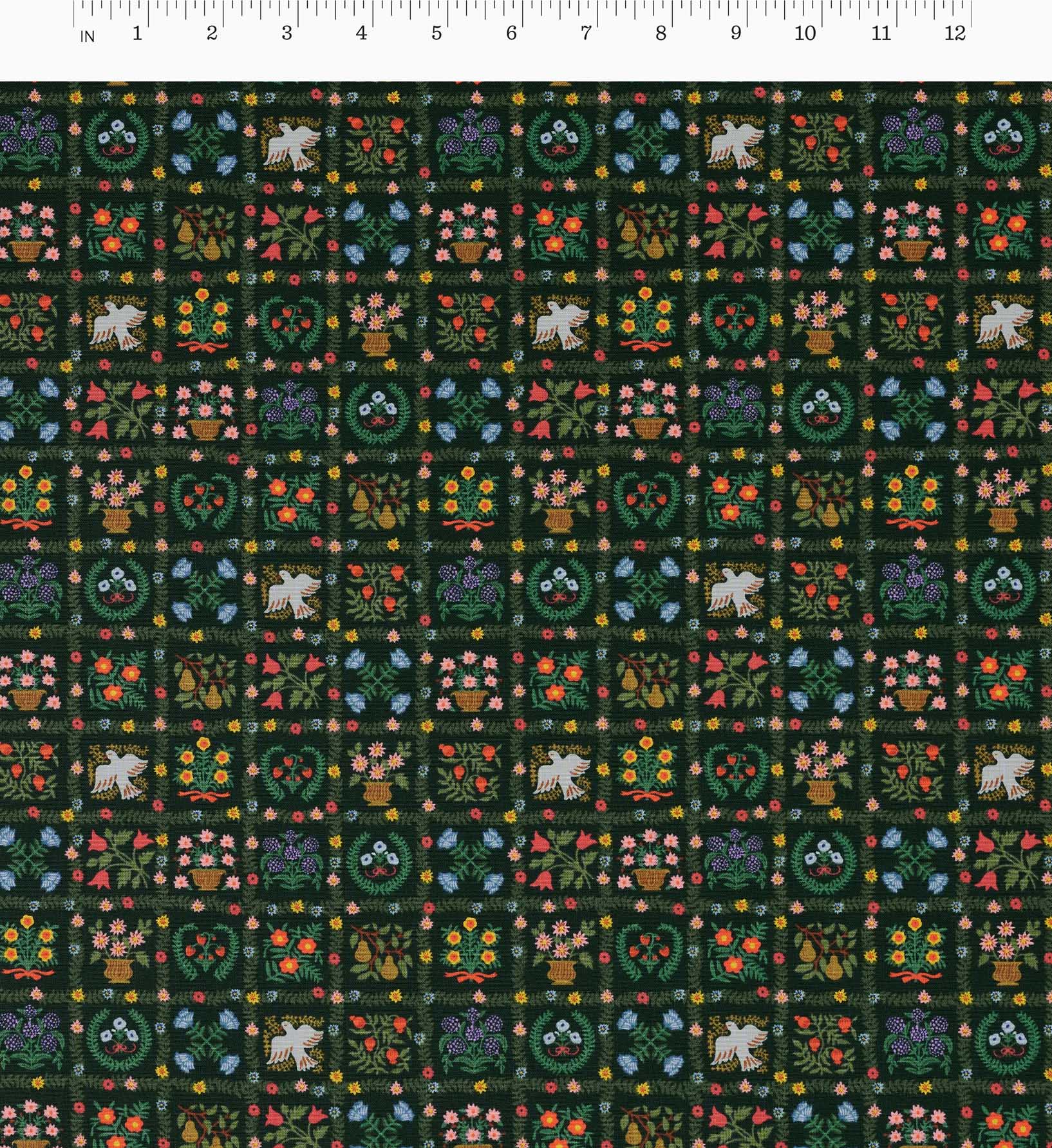 Cloverpaperco™ - Helena Cotton Fabric - Evergreen