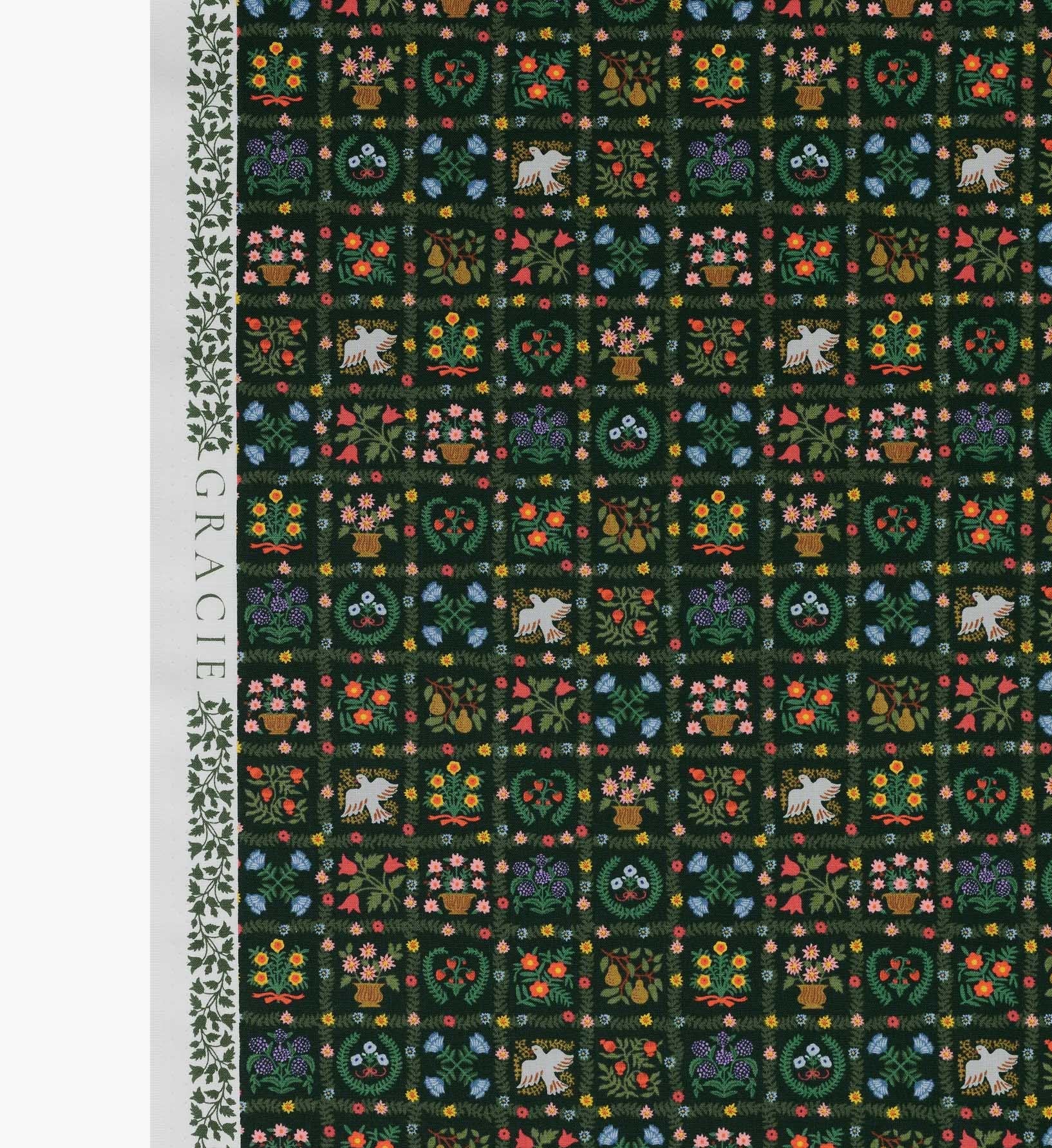 Cloverpaperco™ - Helena Cotton Fabric - Evergreen