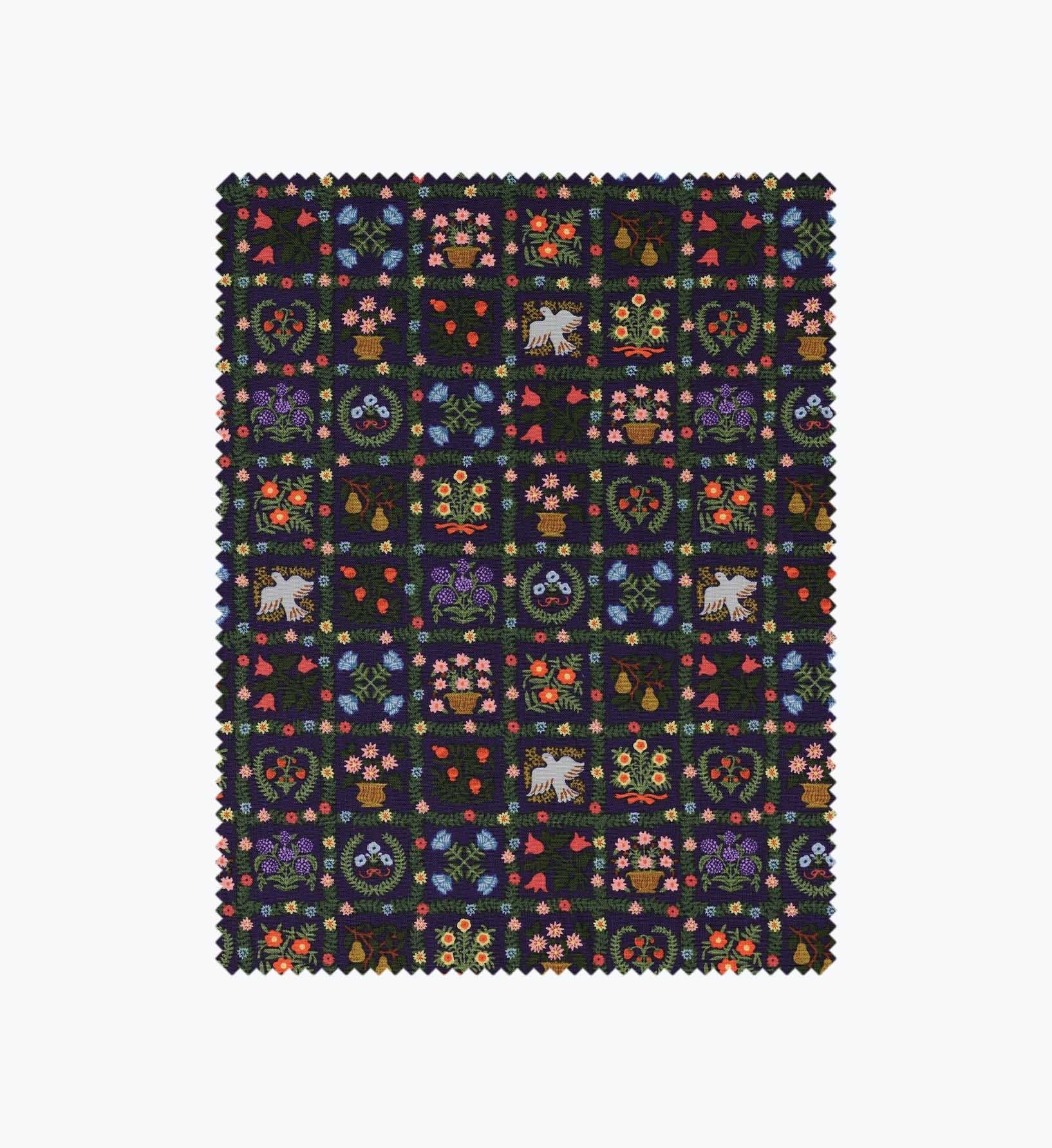 Cloverpaperco™ - Helena Cotton Fabric - Navy