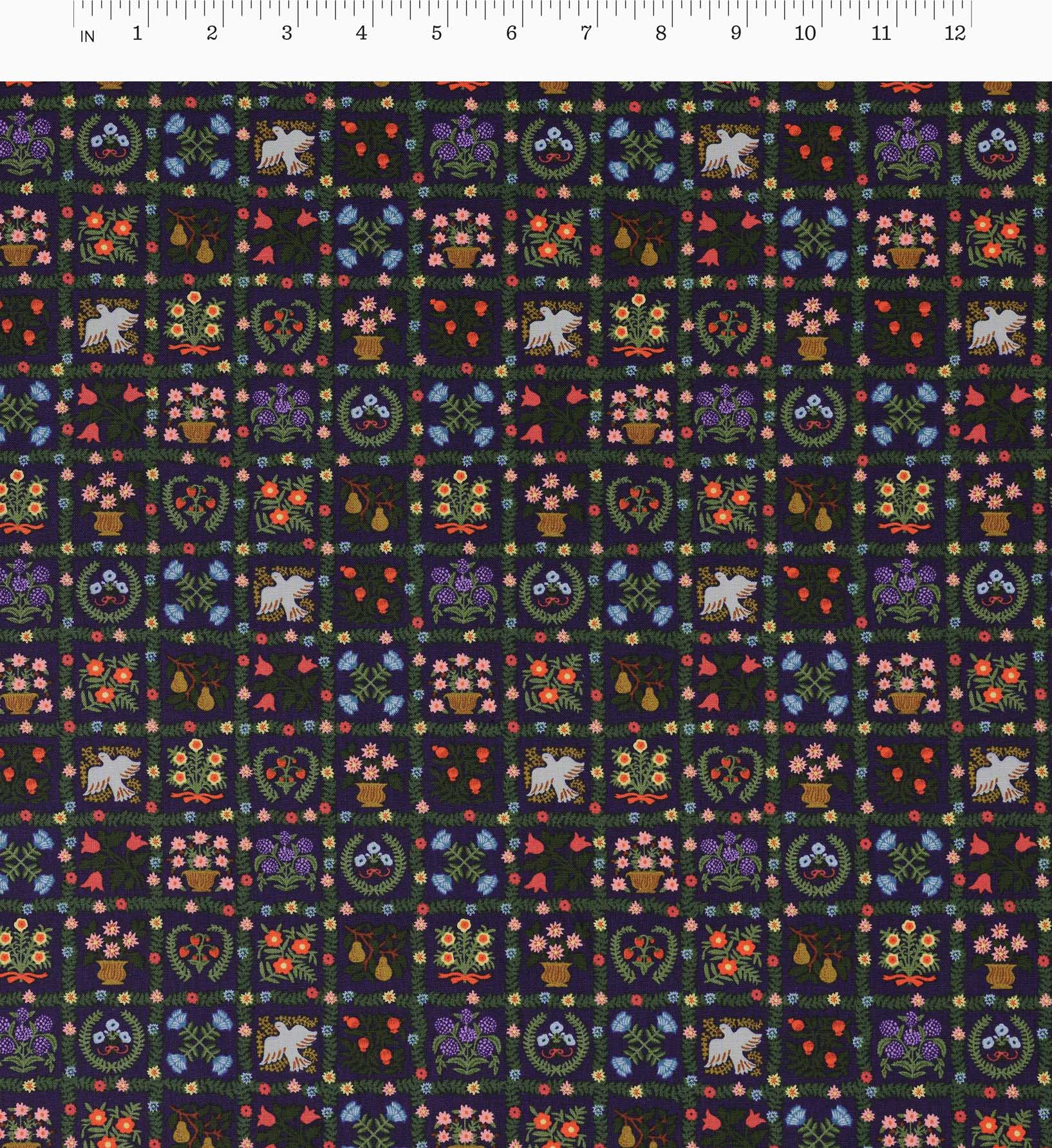 Cloverpaperco™ - Helena Cotton Fabric - Navy