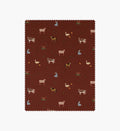 Cloverpaperco™ - Farm Animals Cotton Fabric - Crimson