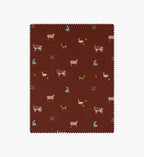 Cloverpaperco™ - Farm Animals Cotton Fabric - Crimson