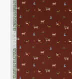 Cloverpaperco™ - Farm Animals Cotton Fabric - Crimson