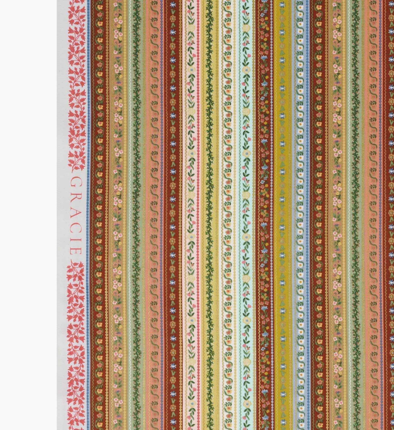 Cloverpaperco™ - Gemma Cotton Metallic Fabric - Yellow