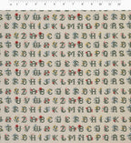 Cloverpaperco™ - Cross Stitch Letters Cotton Fabric - Linen