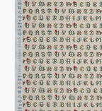 Cloverpaperco™ - Cross Stitch Letters Cotton Fabric - Linen