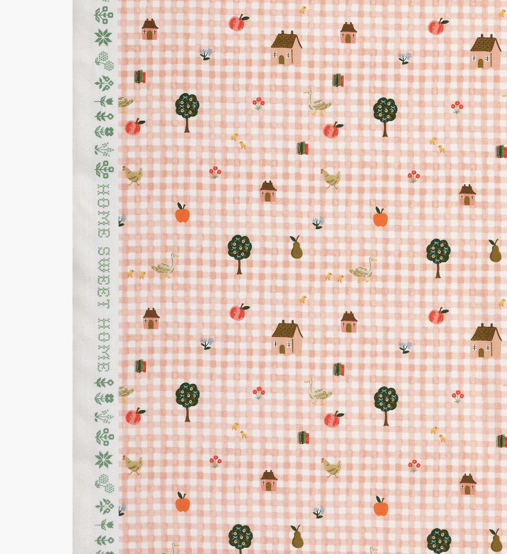 Cloverpaperco™ - Farmhouse Gingham Cotton Fabric - Pink