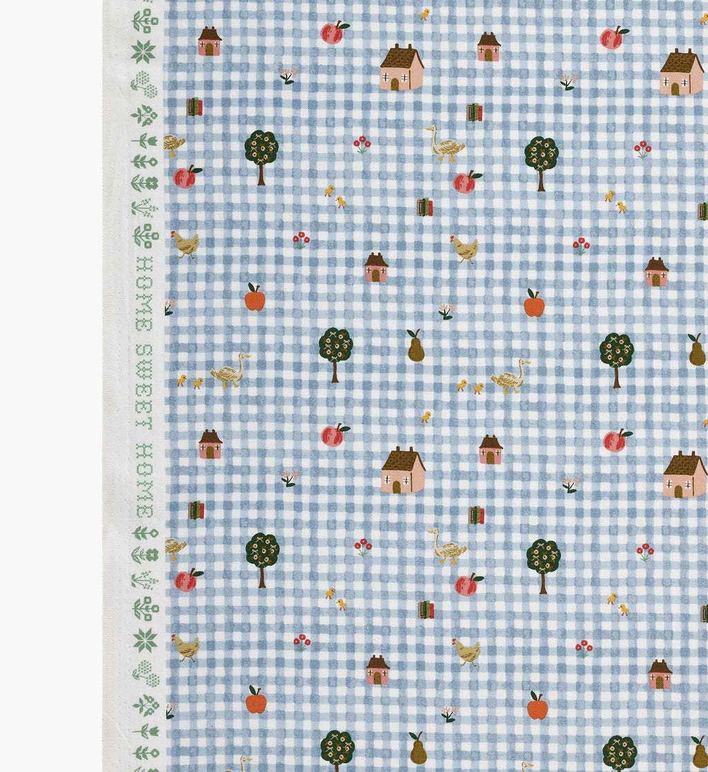 Cloverpaperco™ - Farmhouse Gingham Cotton Fabric - Blue