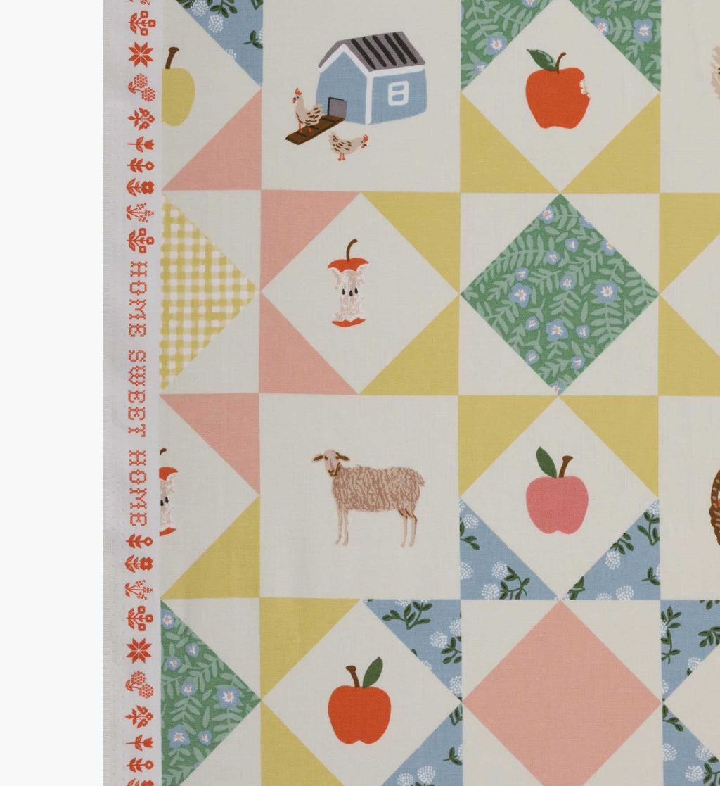 Cloverpaperco™ - Farmhouse Quilt Cotton Fabric - Multi