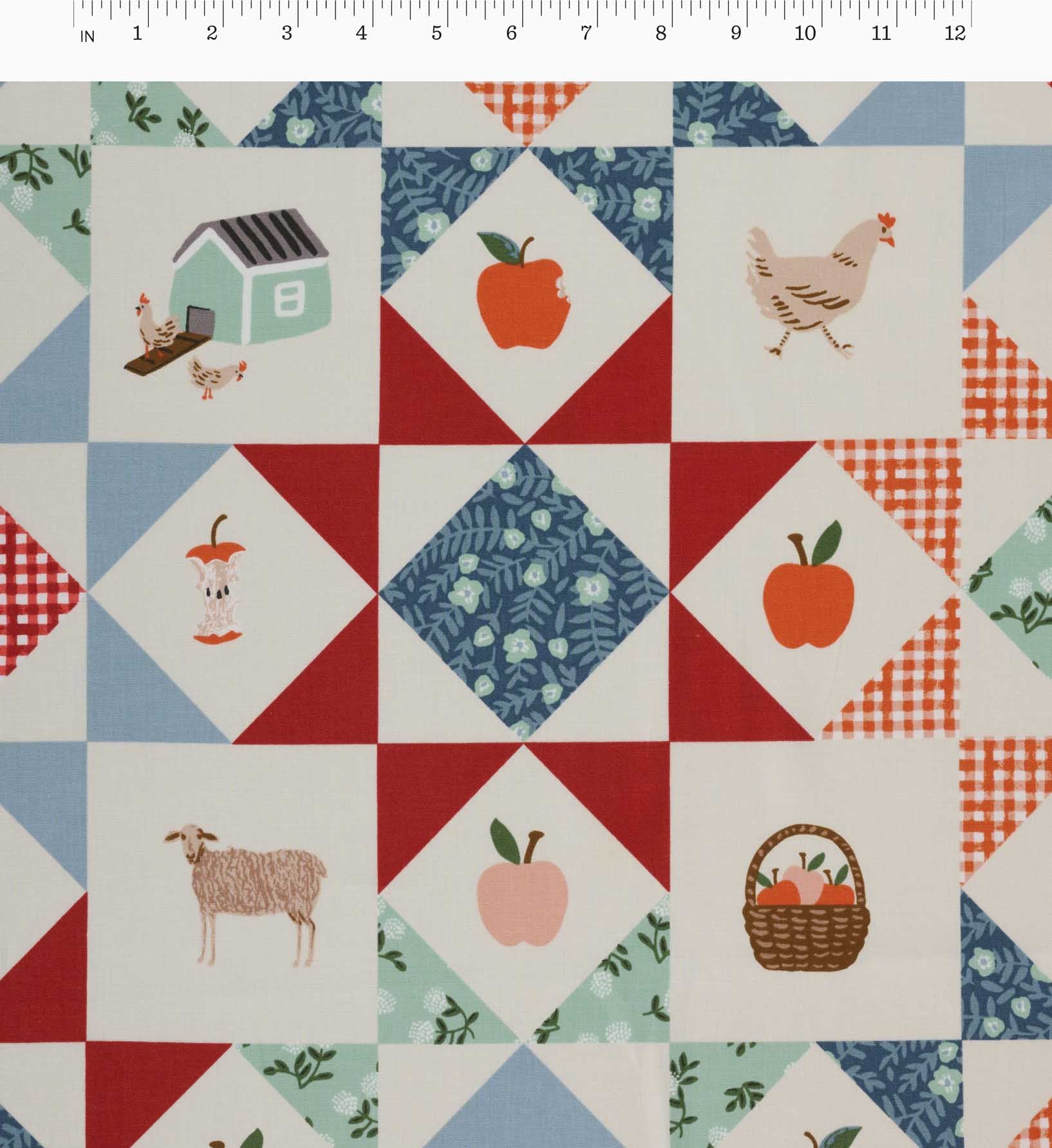 Cloverpaperco™ - Farmhouse Quilt Cotton Fabric - Slate