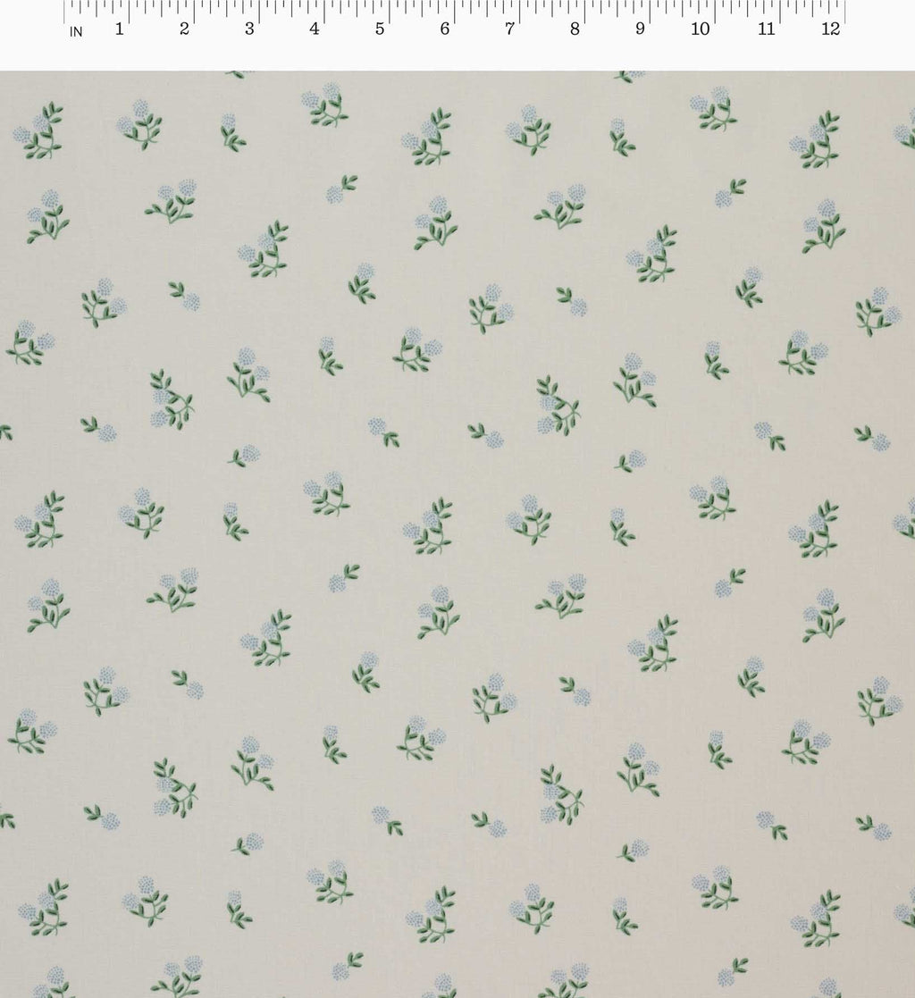 Cloverpaperco™ - Ditsy Hydrangea Cotton Fabric - Cream