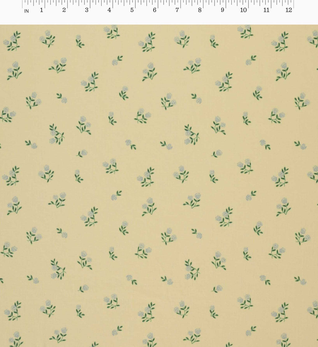 Cloverpaperco™ - Ditsy Hydrangea Cotton Fabric - Butter