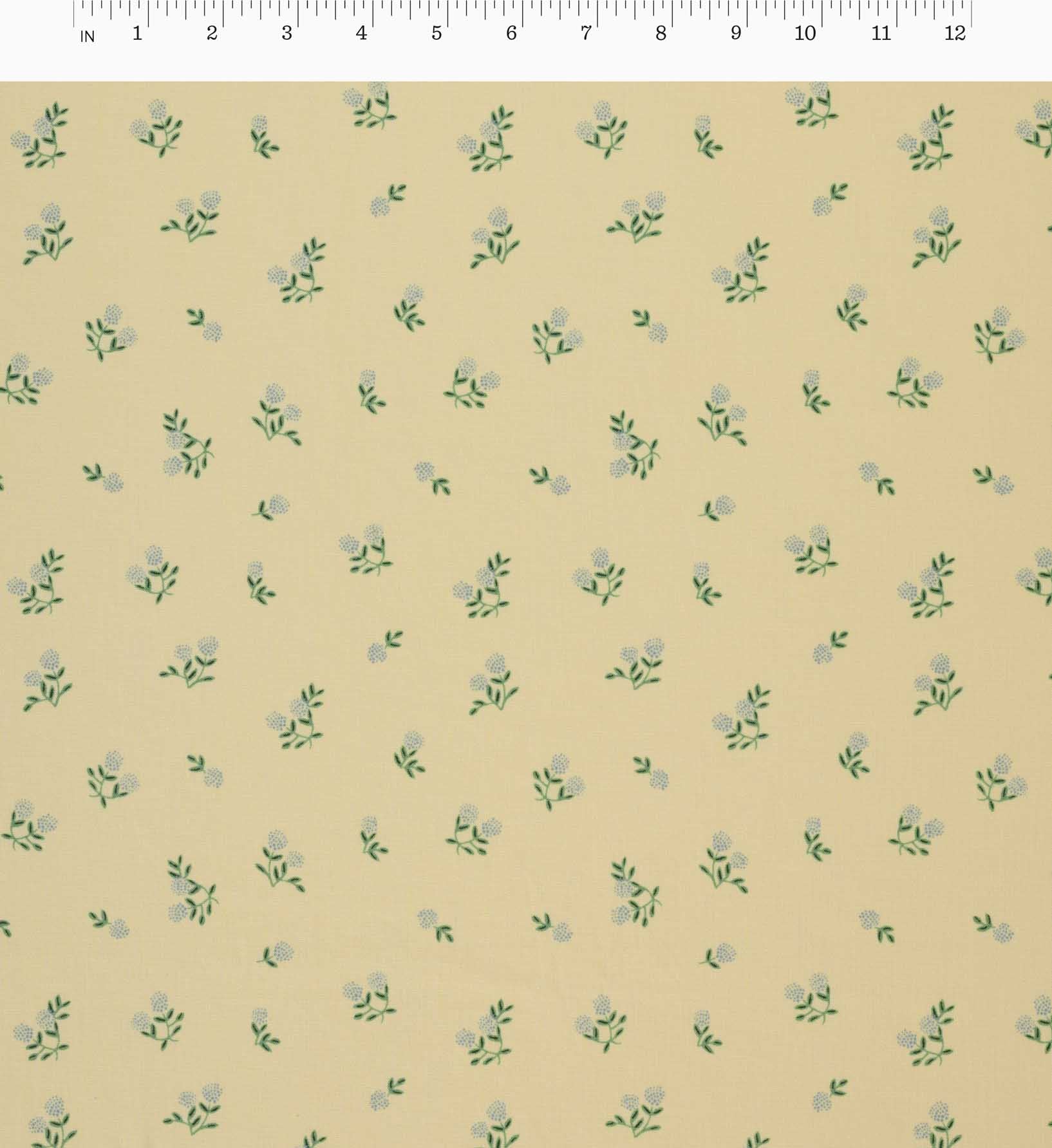 Cloverpaperco™ - Ditsy Hydrangea Cotton Fabric - Butter