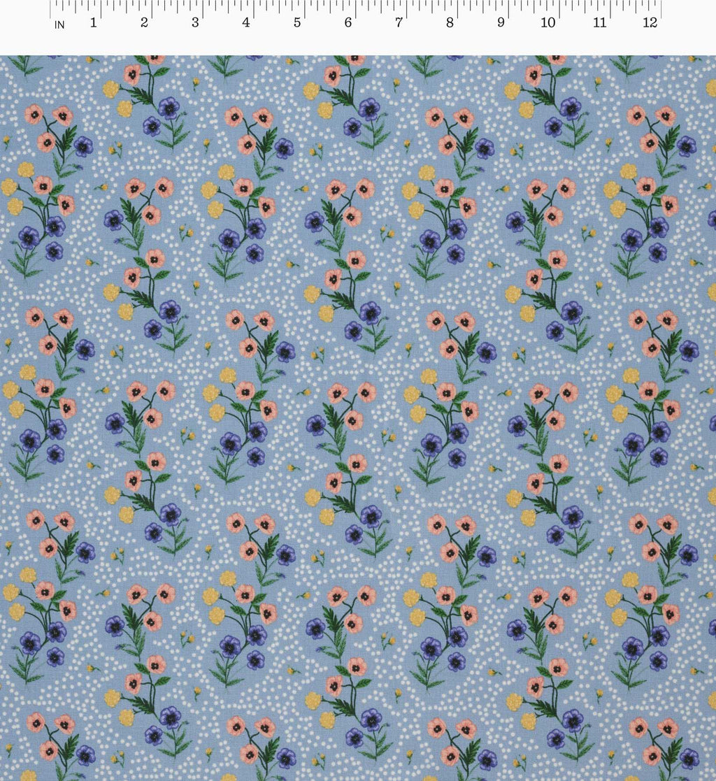Cloverpaperco™ - Poppy Cotton Fabric - Slate