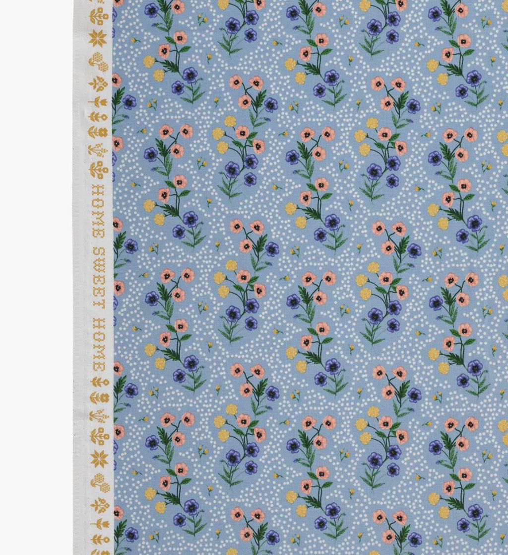 Cloverpaperco™ - Poppy Cotton Fabric - Slate