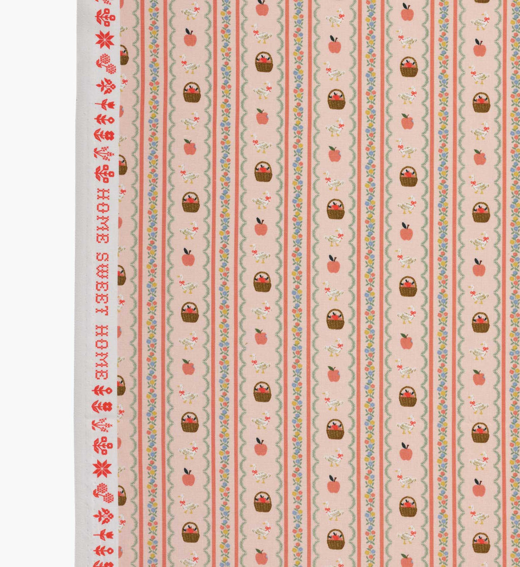 Cloverpaperco™ - Farmhouse Stripe Cotton Fabric - Pink