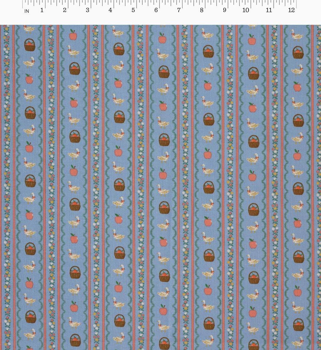 Cloverpaperco™ - Farmhouse Stripe Cotton Fabric - Slate