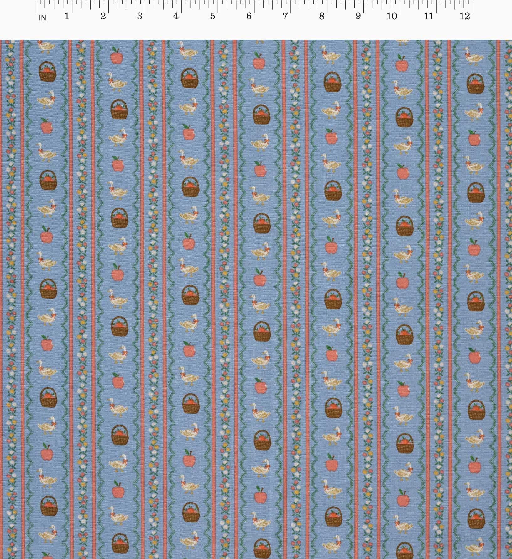 Cloverpaperco™ - Farmhouse Stripe Cotton Fabric - Slate