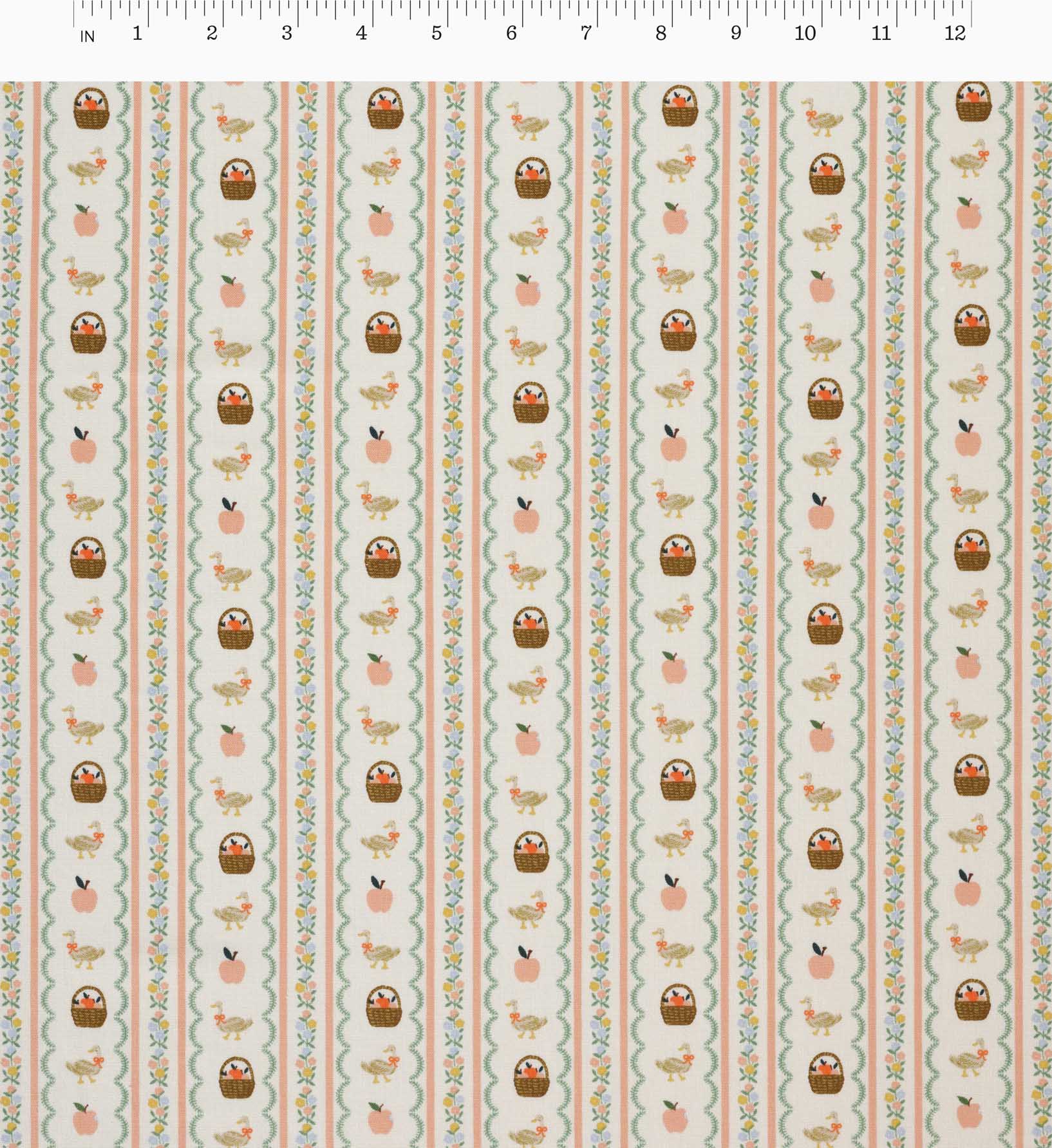 Cloverpaperco™ - Farmhouse Stripe Cotton Fabric - Cream