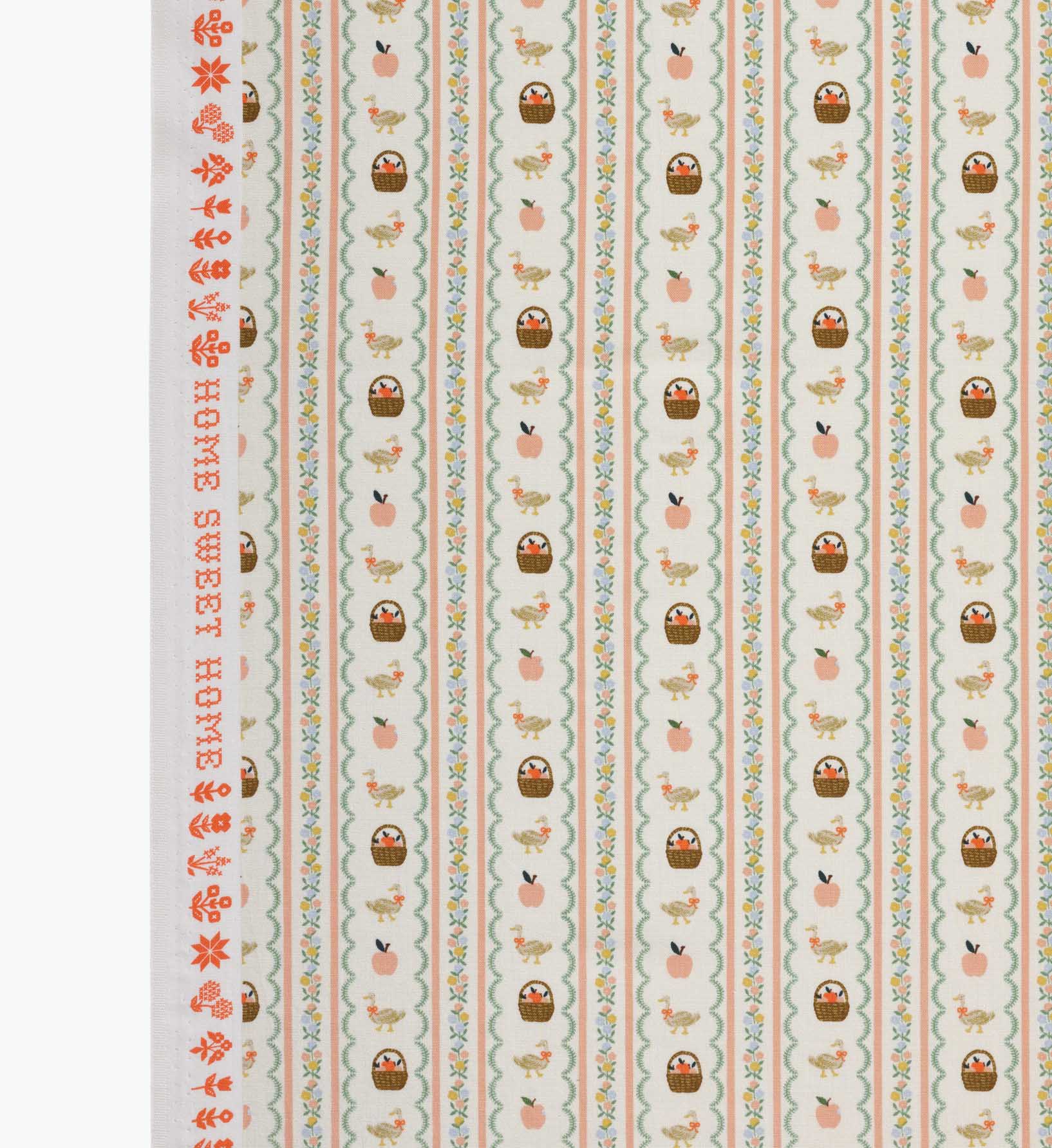 Cloverpaperco™ - Farmhouse Stripe Cotton Fabric - Cream