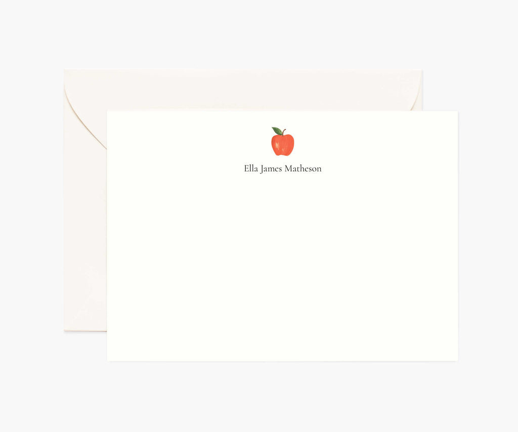 Cloverpaperco™ - Food & Drink Personalized Stationery - Apple