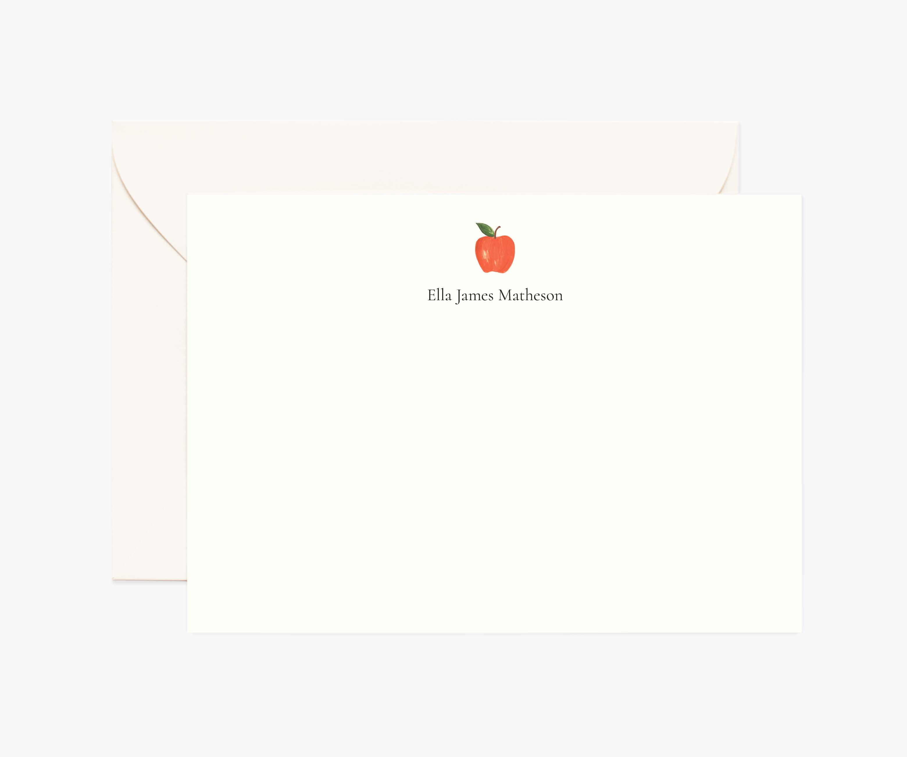 Cloverpaperco™ - Food & Drink Personalized Stationery - Apple