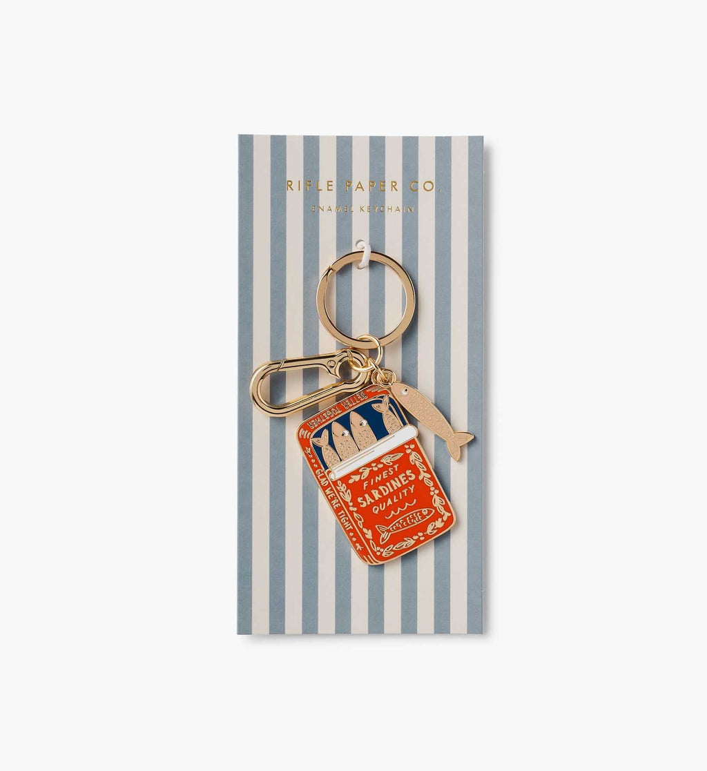 Cloverpaperco™ - Enamel Keychain - Sardines