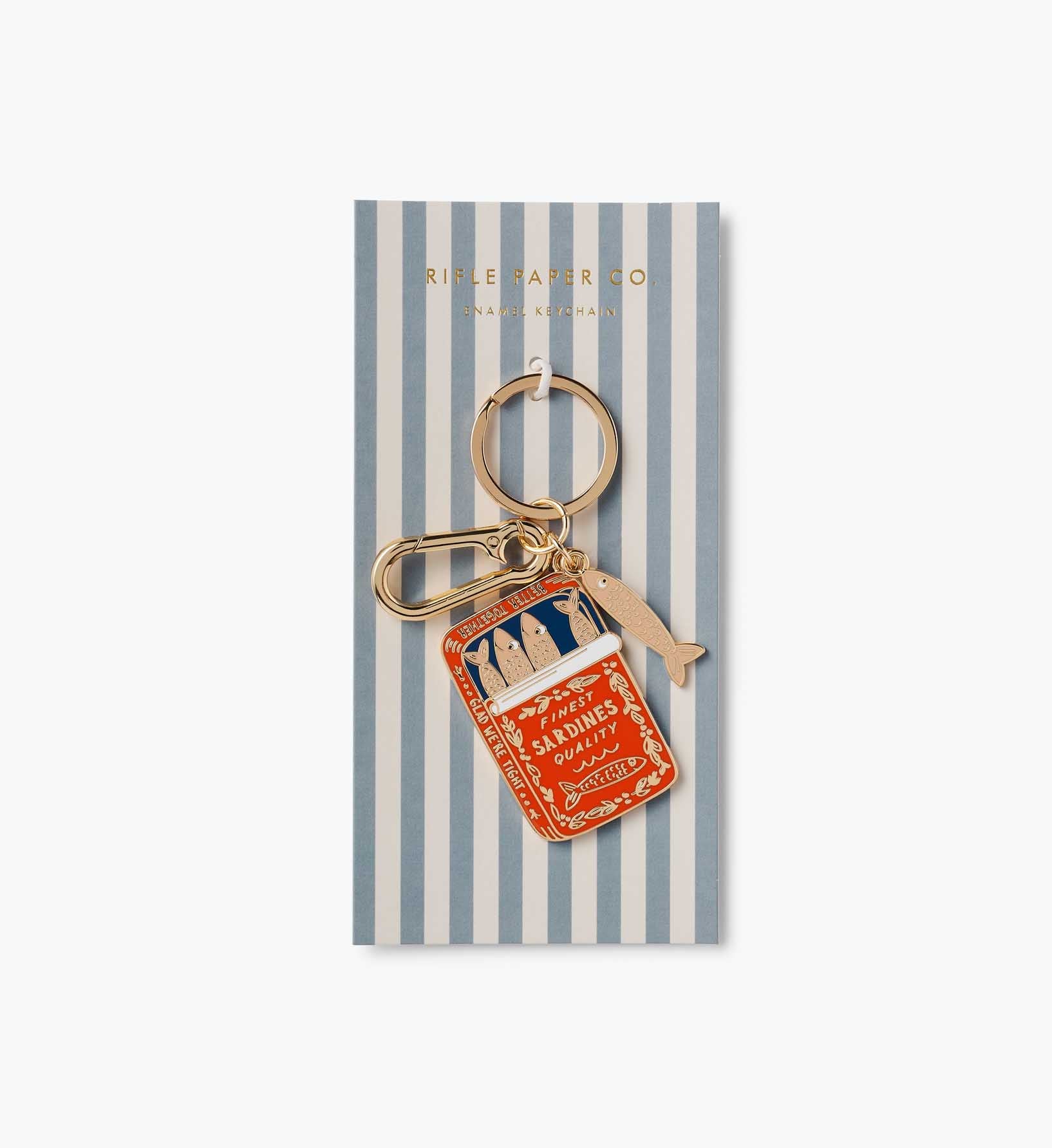 Cloverpaperco™ - Enamel Keychain - Sardines
