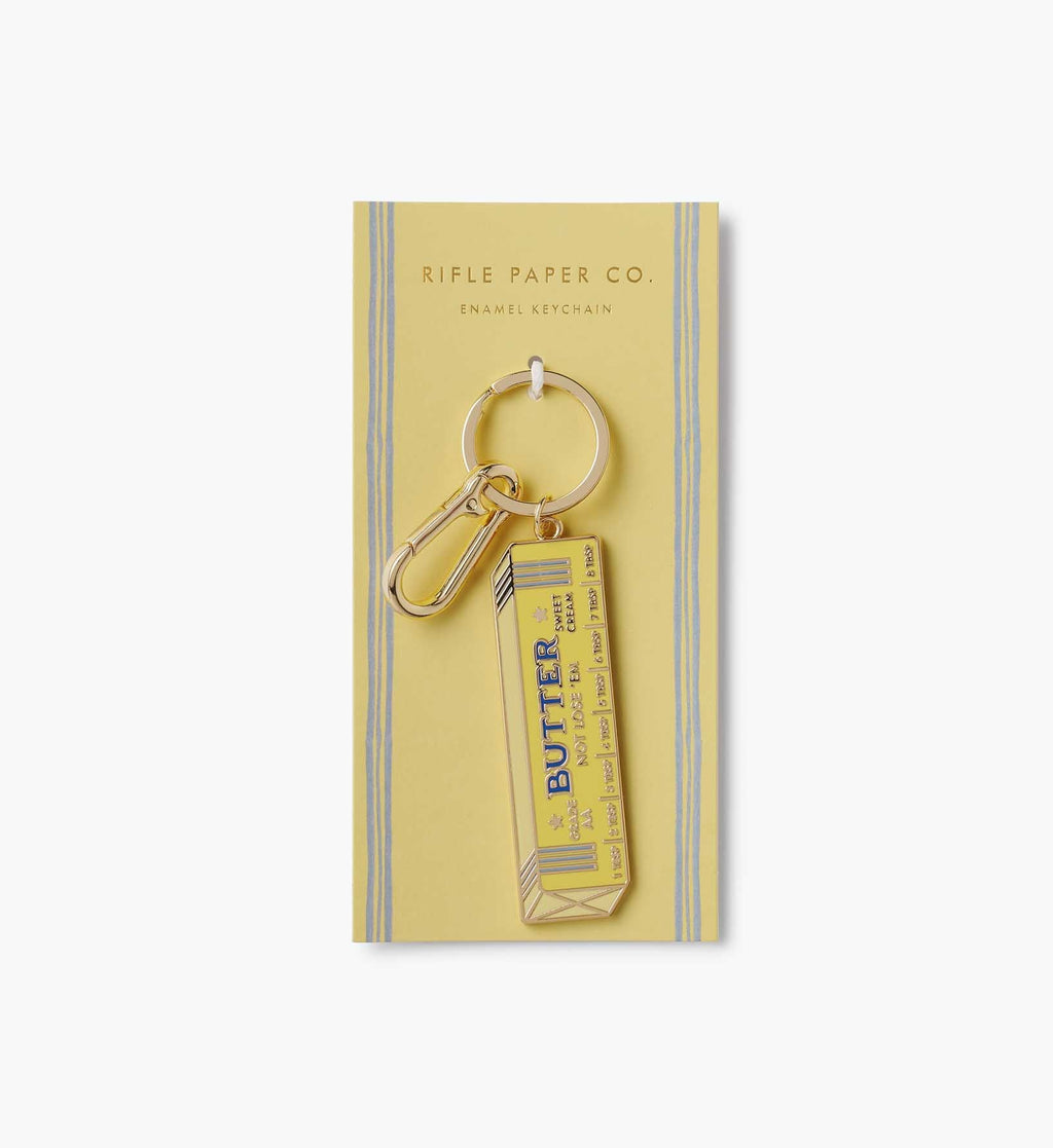 Cloverpaperco™ - Enamel Keychain - Butter Not Lose 'Em