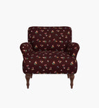 Cloverpaperco™ - Bristol Armchair - Ditsy Dahlia Burgundy
