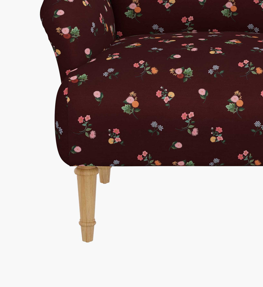 Cloverpaperco™ - Bristol Armchair - Ditsy Dahlia Burgundy