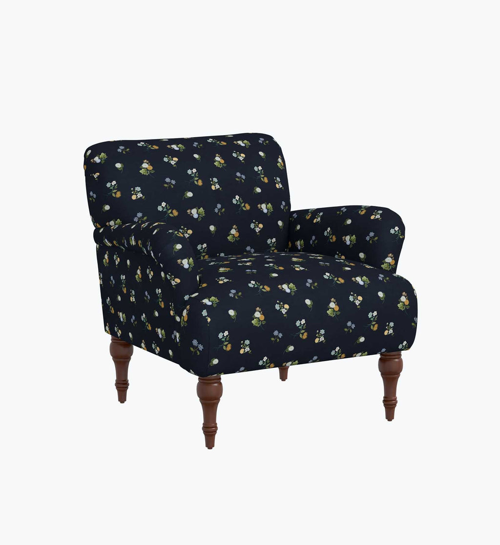 Cloverpaperco™ - Bristol Armchair - Ditsy Dahlia Navy