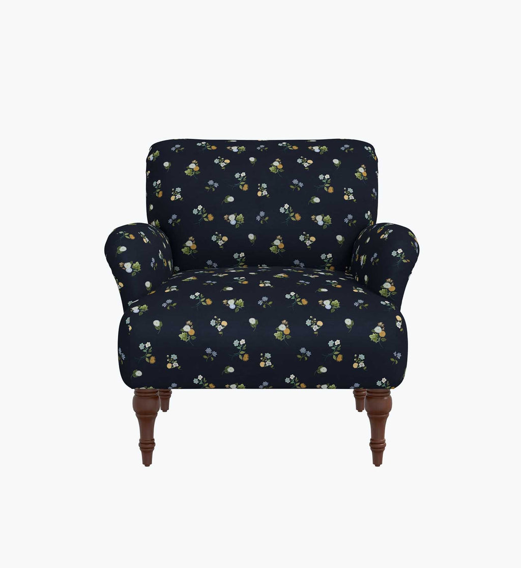 Cloverpaperco™ - Bristol Armchair - Ditsy Dahlia Navy