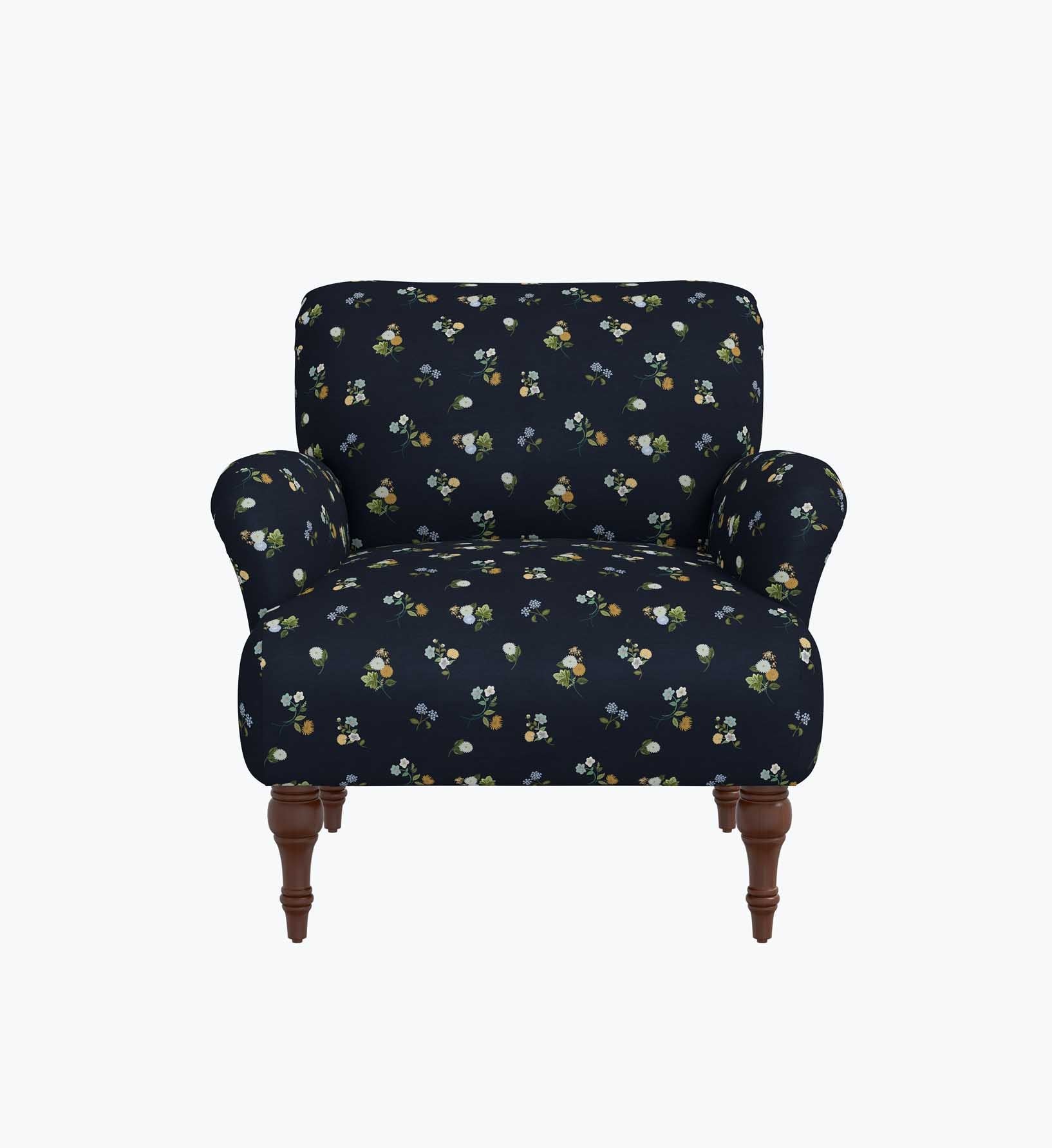 Cloverpaperco™ - Bristol Armchair - Ditsy Dahlia Navy