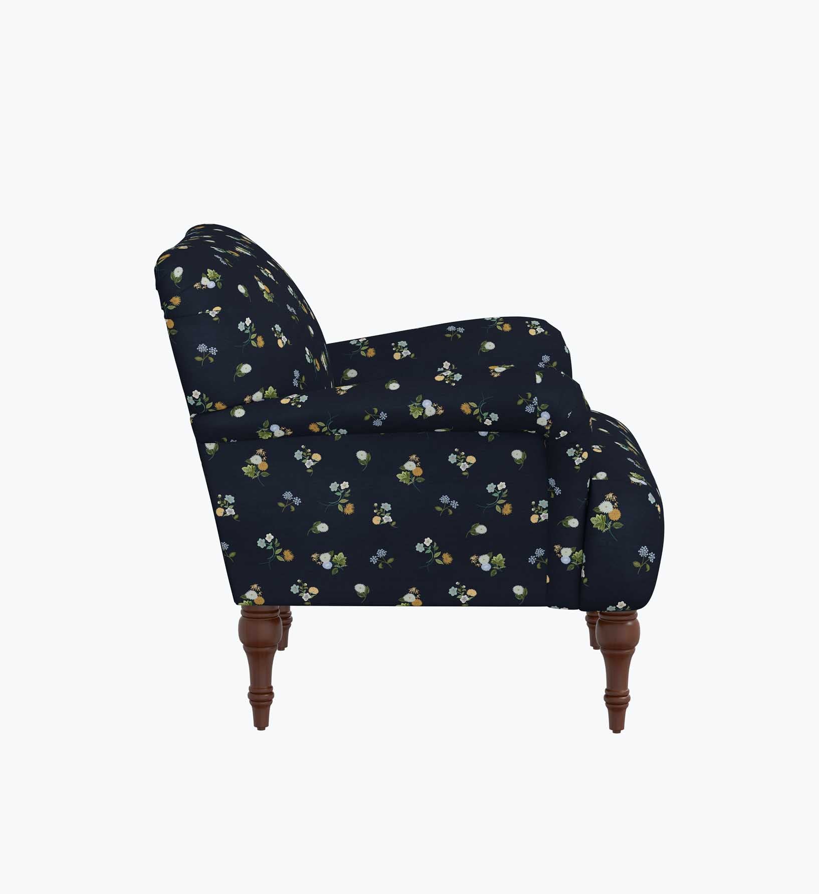 Cloverpaperco™ - Bristol Armchair - Ditsy Dahlia Navy