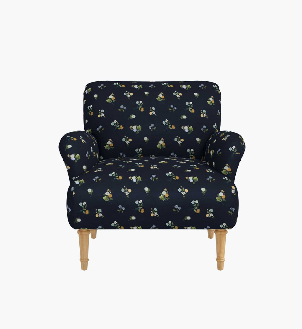Cloverpaperco™ - Bristol Armchair - Ditsy Dahlia Navy