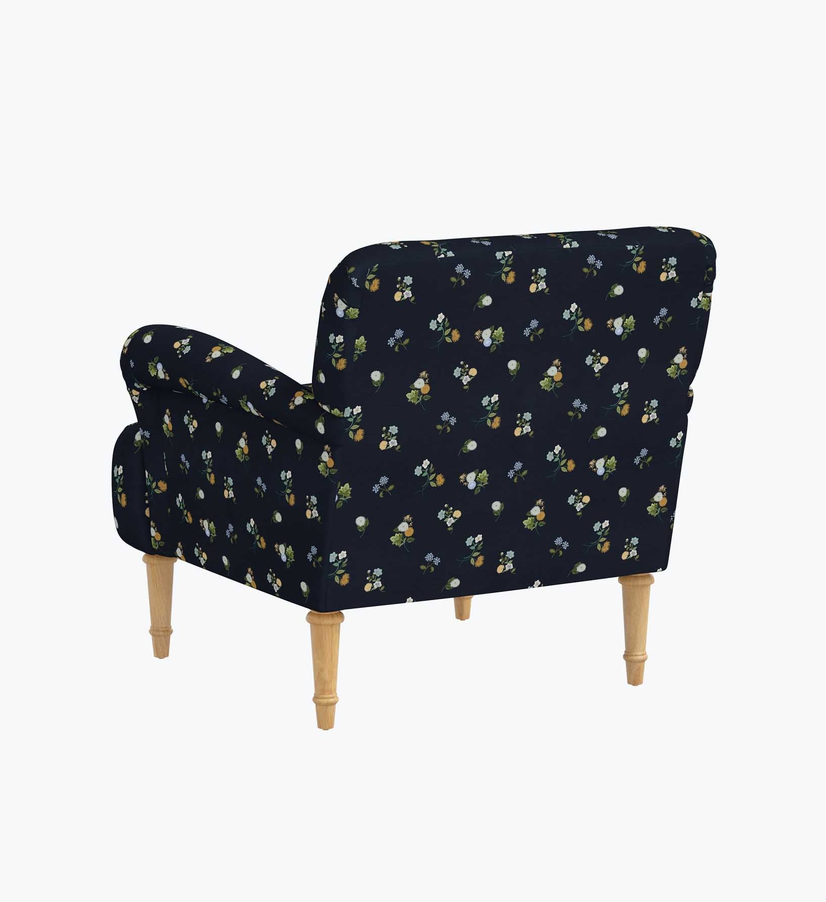 Cloverpaperco™ - Bristol Armchair - Ditsy Dahlia Navy